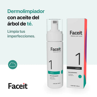 DUO FACEIT - Dermolimpiador Facial - Piel con Tendencia Acnéica - Aceite del Árbol de Té. 180ml