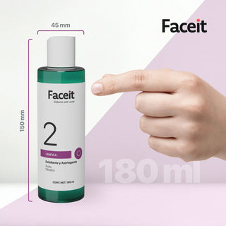 FACEIT - Tónico Facial - Astringente y Exfoliante - Ácido Glicólico. 180ml
