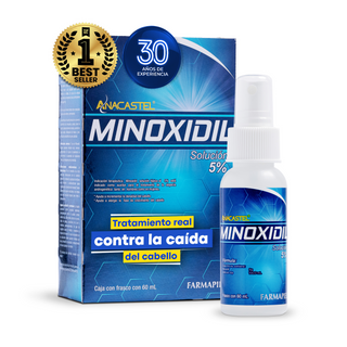 Anacastel Minoxidil 5% | Tratamiento Anticaída para Cabello y Barba | Presentación Spray 60ml