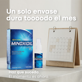 Anacastel Minoxidil 5% | 6 Meses de Tratamiento Anticaída para Cabello y Barba | Presentación Spray 60ml