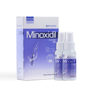 Anacastel Minoxidil 5% Morado | 2 Meses de Tratamiento Anticaída para Cabello y Barba | Presentación Spray 60ml