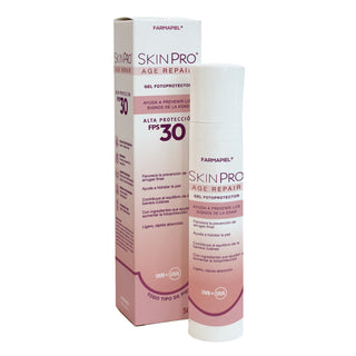 SKINPRO Age Repair Gel Fotoprotector FPS 30 | Todo Tipo de Piel | Prevención de Signos de la Edad y Arrugas Finas | Acción Antioxidante e Hidratante | 50 g
