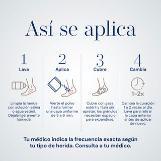 Debrisan Polvo Cicatrizante con Dextranómero para Heridas | Indicado para Pie Diabético y Úlceras | 10 Sobres de 2.5g
