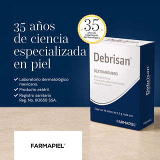 Debrisan Polvo Cicatrizante con Dextranómero para Heridas | Indicado para Pie Diabético y Úlceras | 10 Sobres de 2.5g