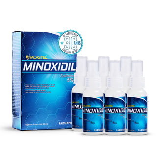 Anacastel Minoxidil 5% - Auxiliar en el Tratamiento Anticaída  - 6 unidades - 60ml