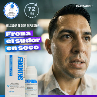 SKINDRY Antitranspirante | Control de Hiperhidrosis | 72h de Protección para Axilas, Manos, Pies, Frente y Cuero Cabelludo | 20 ml