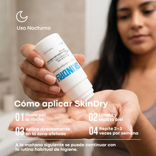 SKINDRY Antitranspirante | Control de Hiperhidrosis | 72h de Protección para Axilas, Manos, Pies, Frente y Cuero Cabelludo | 35 ml
