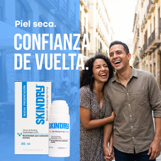 SKINDRY Antitranspirante Pack | Piel Normal y Sensible | Control de Hiperhidrosis | 48h y 72h de Protección para Axilas, Manos, Pies, Frente y Cuero Cabelludo | 20 ml