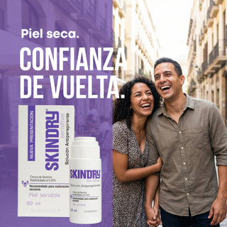 SKINDRY Antitranspirante Sensitive | Pieles Sensibles | Control de Hiperhidrosis | 48h de Protección para Axilas, Manos, Pies, Frente y Cuero Cabelludo | 20 ml