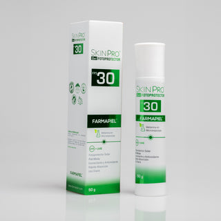 SKINPRO Gel Protector Solar Facial FPS 30 | Melanina en Microesponjas | Protección UVA/UVB y Luz Azul con Acabado Mate | 50g
