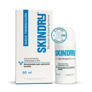 SKINDRY Antitranspirante | Control de Hiperhidrosis | 72h de Protección para Axilas, Manos, Pies, Frente y Cuero Cabelludo | 20 ml