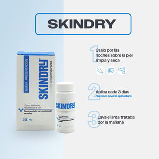Skindry - Antiperspirante 72h - Cloruro de Aluminio 20% - 20ml - Tienda Farmapiel